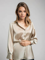 Isabelle Velvet Blouse for Women – Luxurious Fitted Blouse with Elegant Cut for Chic and Casual Looks