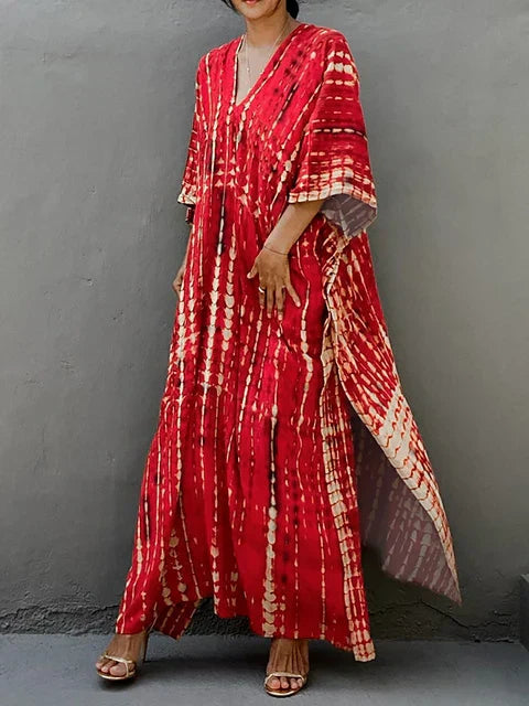 Janne Long Kaftan Dress for Women – Light and Flowy Summer Maxi Dress in Boho Chic Style