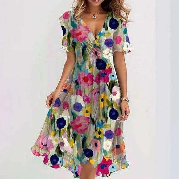 Clara Dress for Women – Elegant Short-Sleeve Dress with Flattering Cut & Timeless Design