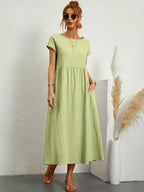 Melody Long Dress for Women – Light Summer Dress in Blended Cotton with Elegant Cut & Timeless Style