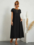 Melody Long Dress for Women – Light Summer Dress in Blended Cotton with Elegant Cut & Timeless Style