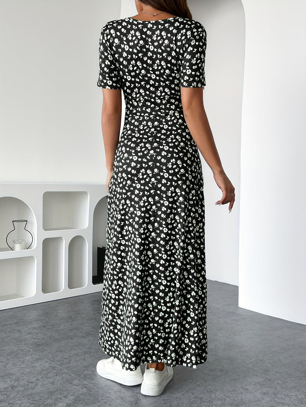 Florezia Long Dress for Women – Chic and Flowy Summer Floral Dress for Feminine Elegance