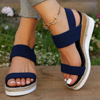Anna Platform Sandals for Women – Elastic Straps & Comfortable Summer Sandals with Stylish Look